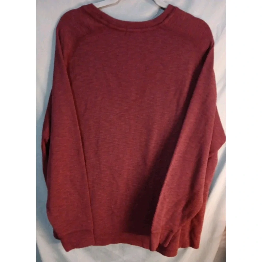 NEW MENS XXL BANANA REPUBLIC LONG SLEEVE DOUBLE KNIT CREW NECK SHIRT Burgandy
